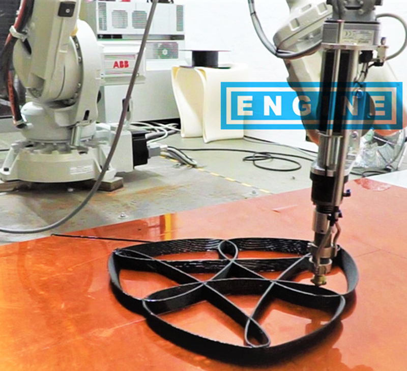 瑞士BAK工業(yè)級塑料擠出機Robot進行3D打印制造